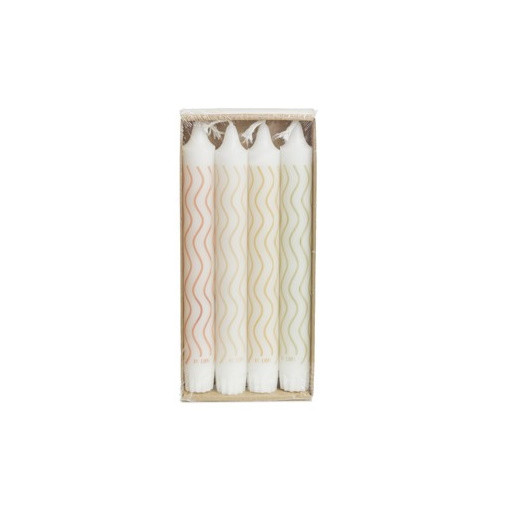 Leuke set van 4 kaarsen in golfprint