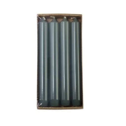 Hoogglans dinerkaarsen Bosgroen (set van 6 stuks)