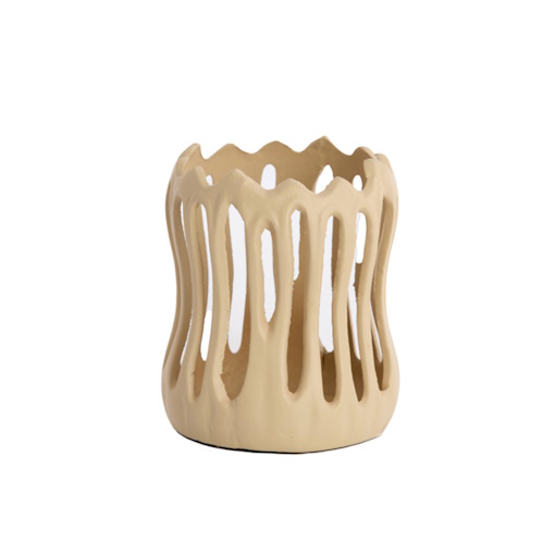 Waxinelichthouder Tivoli Ø13x16 cm, mat zand
