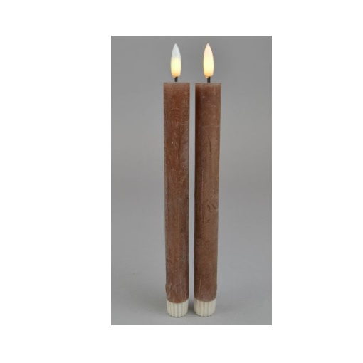 LED-Dinerkaars, Set van 2, 2,2x24cm, kleur Bruin