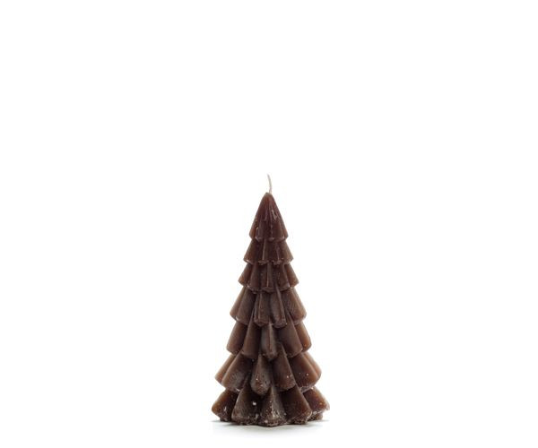 Kerstboom kaars coffee, 6,3x12 cm