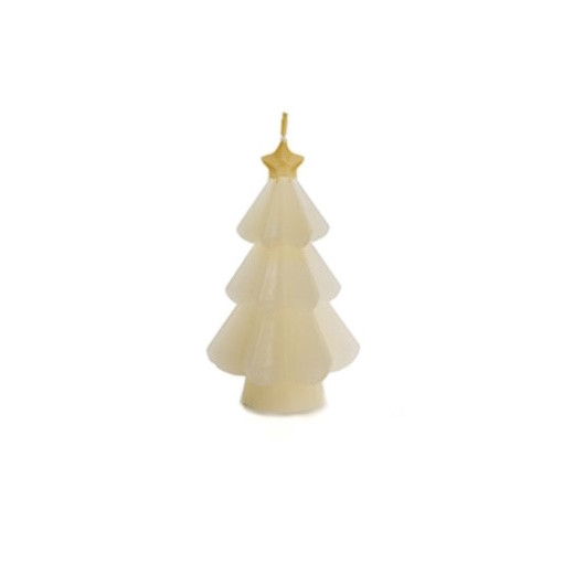 Kerstboom star, kleur crème, 5,4x9 cm
