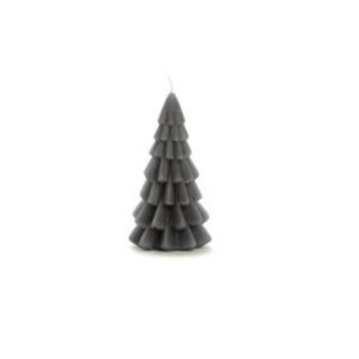Kerstboom kaars, donkergrijs, 6,3x12 cm