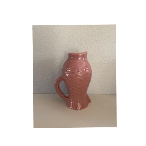 Kandelaar in de vorm van een vis, kleur Pink