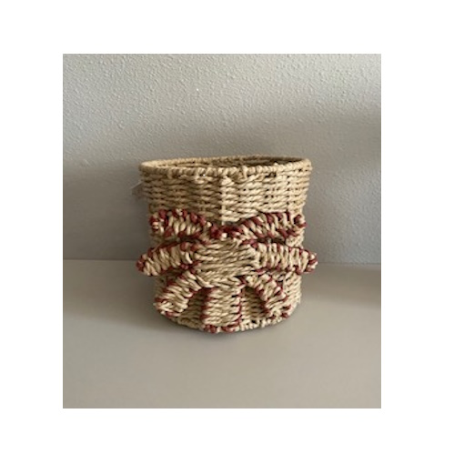 Rieten mand met palmboom, kleur Naturel