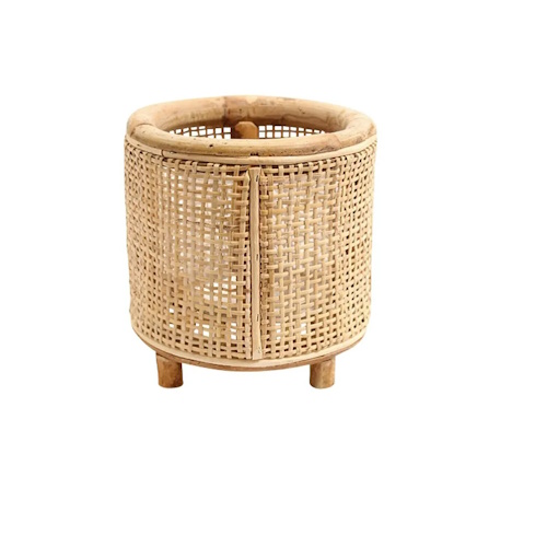 Rotan windlicht recht dubbel 14cm
