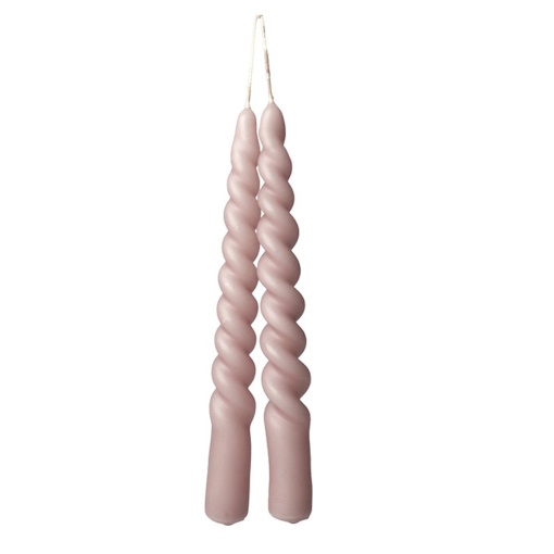 Twisted kaarsen 2,2x25 cm, kleur Antique pink